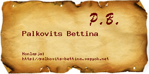 Palkovits Bettina névjegykártya